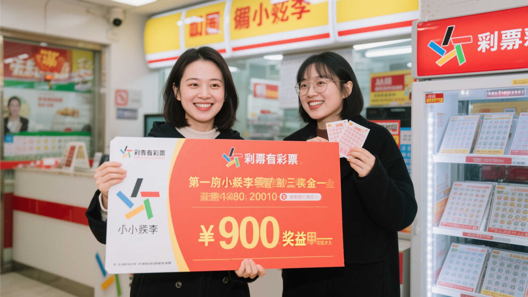 年轻女子随手买刮刮乐 街头逛街喜中40万大奖