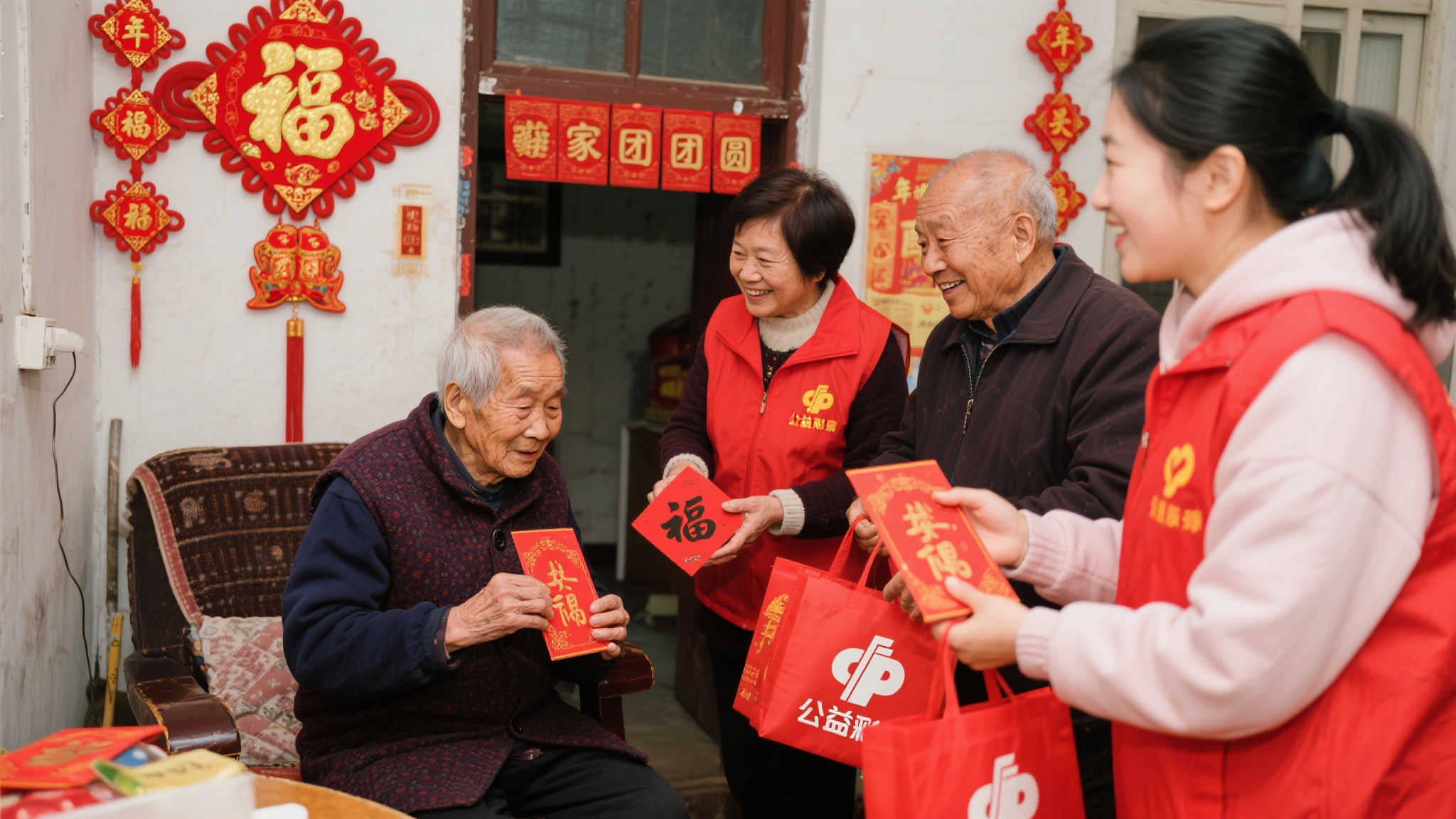 爱心相伴，公益福彩暖冬送温情给老人