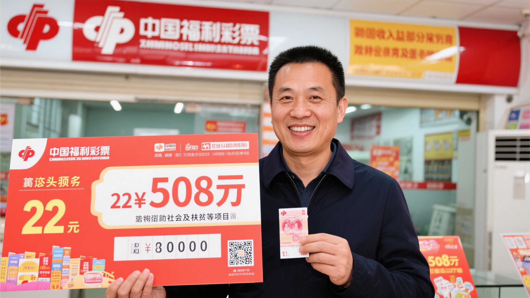 男子22元中福彩508万 因放弃一码与5500万大奖擦肩而过